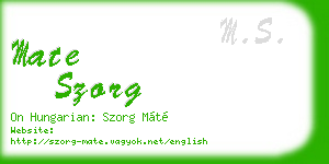 mate szorg business card