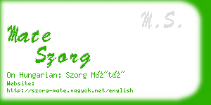 mate szorg business card